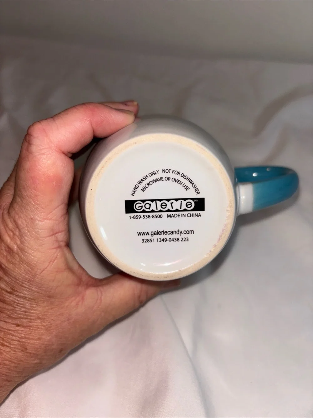Unbranded White Unicorn Ceramic Coffee Mug with Teal Handle